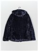 Reversible faux fur down puffer jacket navy (M-XXL)