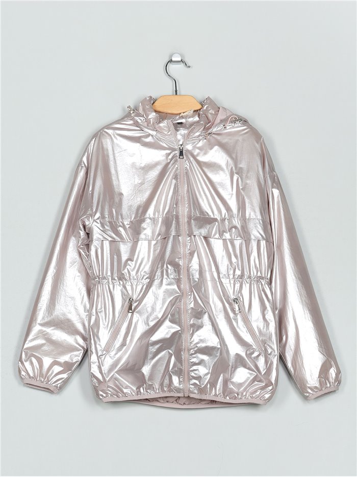 Parka water repellent with hood pink (M-XXL)