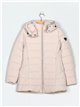 Quilted down puffer jacket with hood beige (M-XXL)