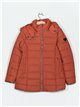 Quilted down puffer jacket with hood show-red (M-XXL)