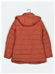 Quilted down puffer jacket with hood show-red (M-XXL)