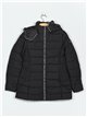 Quilted down puffer jacket with hood black (M-XXL)