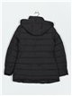 Quilted down puffer jacket with hood black (M-XXL)