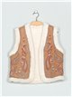 Embroidered faux suede waistcoat (S-M-L-XL)