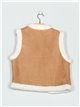 Embroidered faux suede waistcoat (S-M-L-XL)