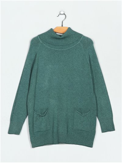 Roll neck sweater with pockets (M/L-L/XL)