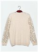 V-neck sweater with sequins (M/L-L/XL)