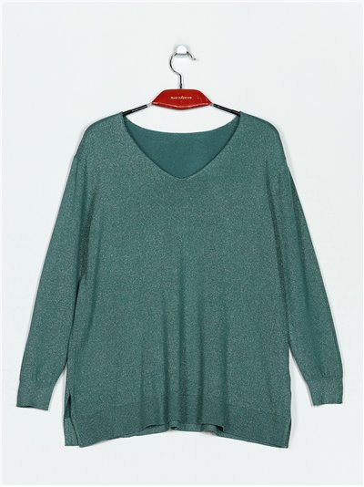 Oversized metallic thread sweater (M/L-L/XL)