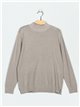 High neck metallic thread sweater (M/L-L/XL)