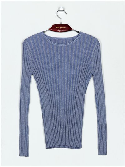 Ribbed metallic thread sweater (M/L-L/XL)