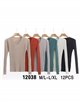 V-neck ribbed metallic thread sweater (M/L-L/XL)