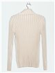 Roll neck ribbed metallic thread sweater (M/L-L/XL)