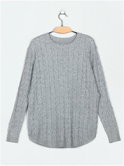 Textured cable-knit sweater (M/L-L/XL)