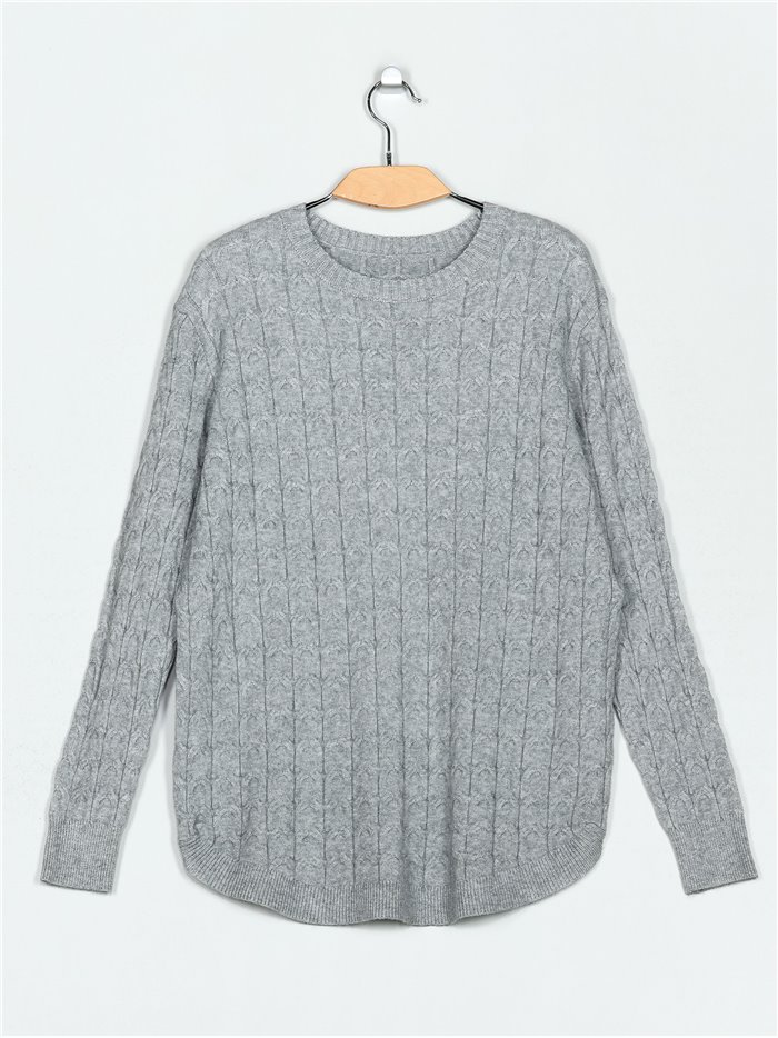 Textured cable-knit sweater (M/L-L/XL)