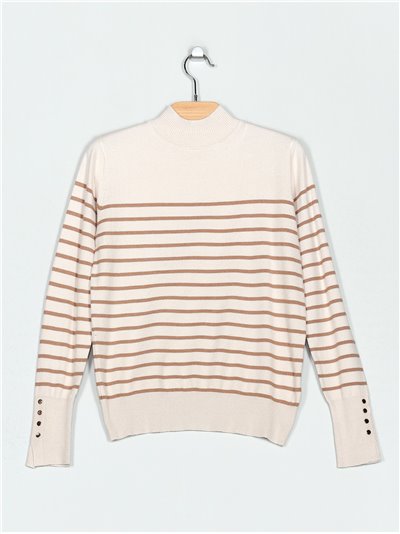 High neck striped sweater (M/L-L/XL)