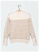 High neck striped sweater (M/L-L/XL)