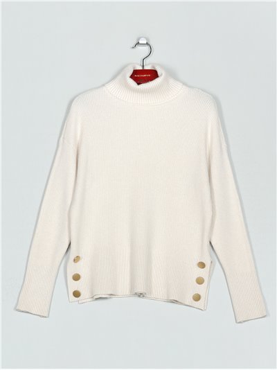 Roll neck sweater with buttons (M/L-L/XL)