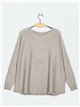 Plus size frayed edge sweater (M/L-L/XL)