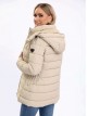 Quilted down puffer jacket with hood beige (M-XXL)