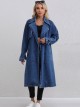 Trench largo denim botones azul (S-M-L)