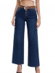 Jeans rectos botones azul (XS-XL)