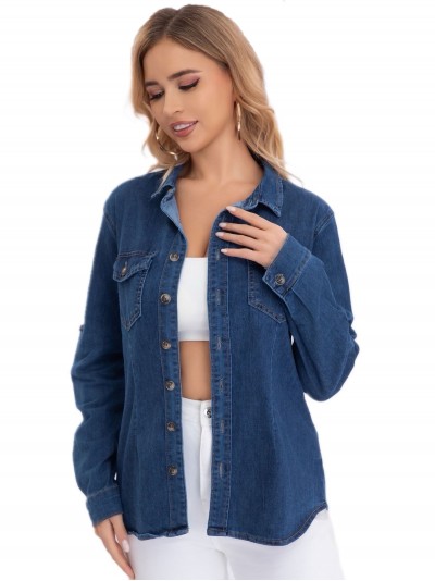 Elastic denim shirt azul (S-XXL)