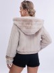 Chaqueta efecto piel pelo capucha apricot (M-L-XL-XXL)