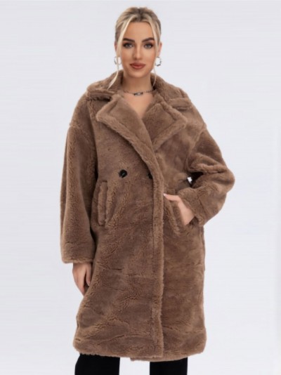 Oversized sherpa coat brown (S-M-L)