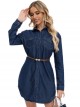 Vestido denim cinturón azul (S-XXL)