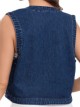 Embroidered denim waistcoat azul (S-M-L)