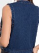 Embroidered denim waistcoat azul (S-M-L)