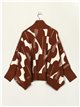 Maxi printed cardigan caramel