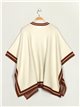 Maxi contrast cardigan blanco-camel