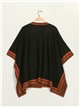 Maxi contrast cardigan negro-marron