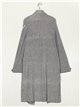 Maxi knit cardigan with pockets gris