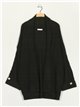 Plus size textured cardigan negro