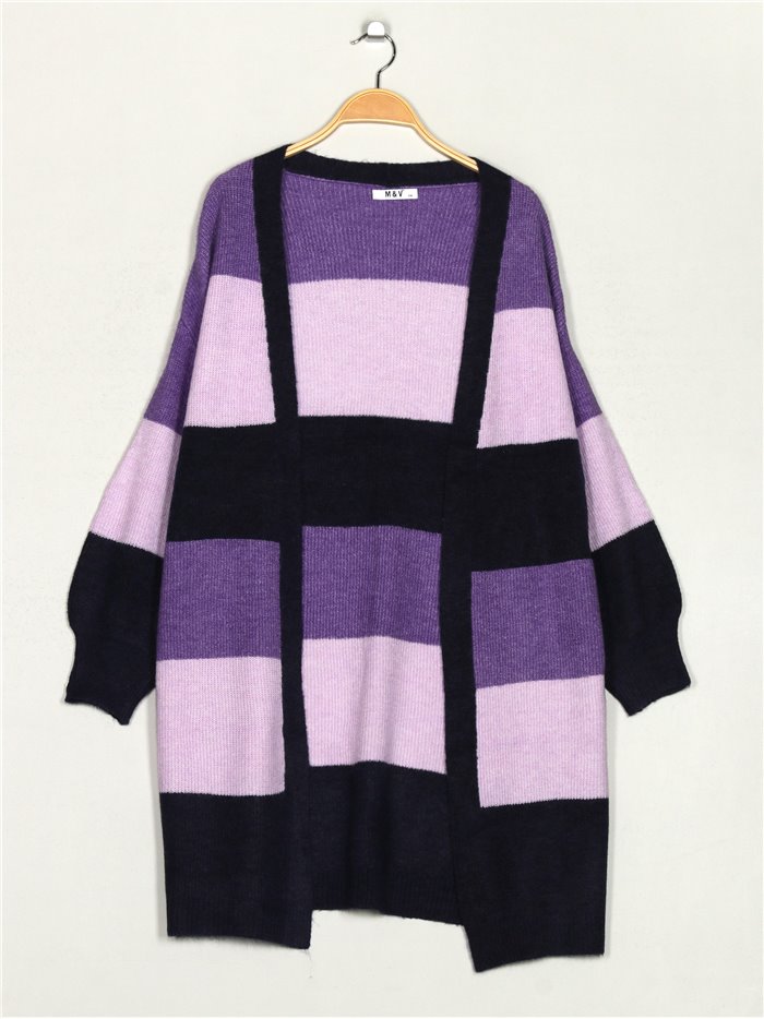 Striped cardigan morado