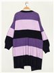 Striped cardigan morado