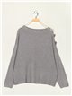 Oversized sweater with buttons gris