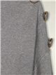 Oversized sweater with buttons gris