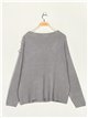 Oversized sweater with buttons gris