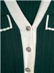 Knit cardigan with rhinestone buttons verde