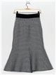 Knit midi skirt with buttons blanco