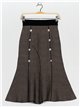 Knit midi skirt with buttons camel