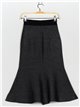 Knit midi skirt with buttons gris