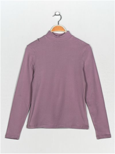 Basic fleece t-shirt morado