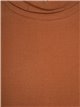 Roll neck fleece t-shirt camel