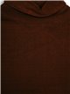 Roll neck fleece t-shirt marron