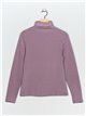 Roll neck ribbed t-shirt morado