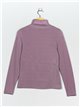 Roll neck ribbed t-shirt morado